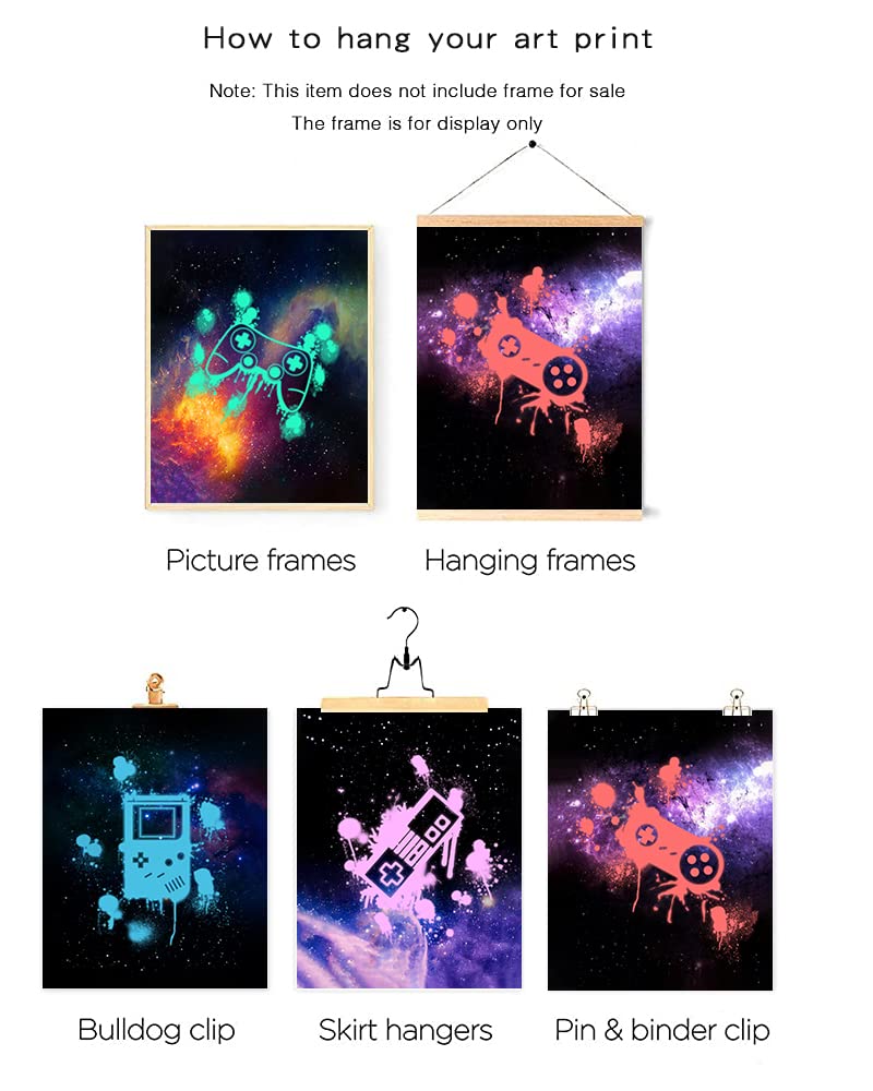 4pcs/set Video Game Wall Art Poster for Boys Bedroom Decorations Canvas Painting Print Home Decor Play Room Living Room Decor Gift for Gaming Lover (8x10inchx4pcs Unframed)