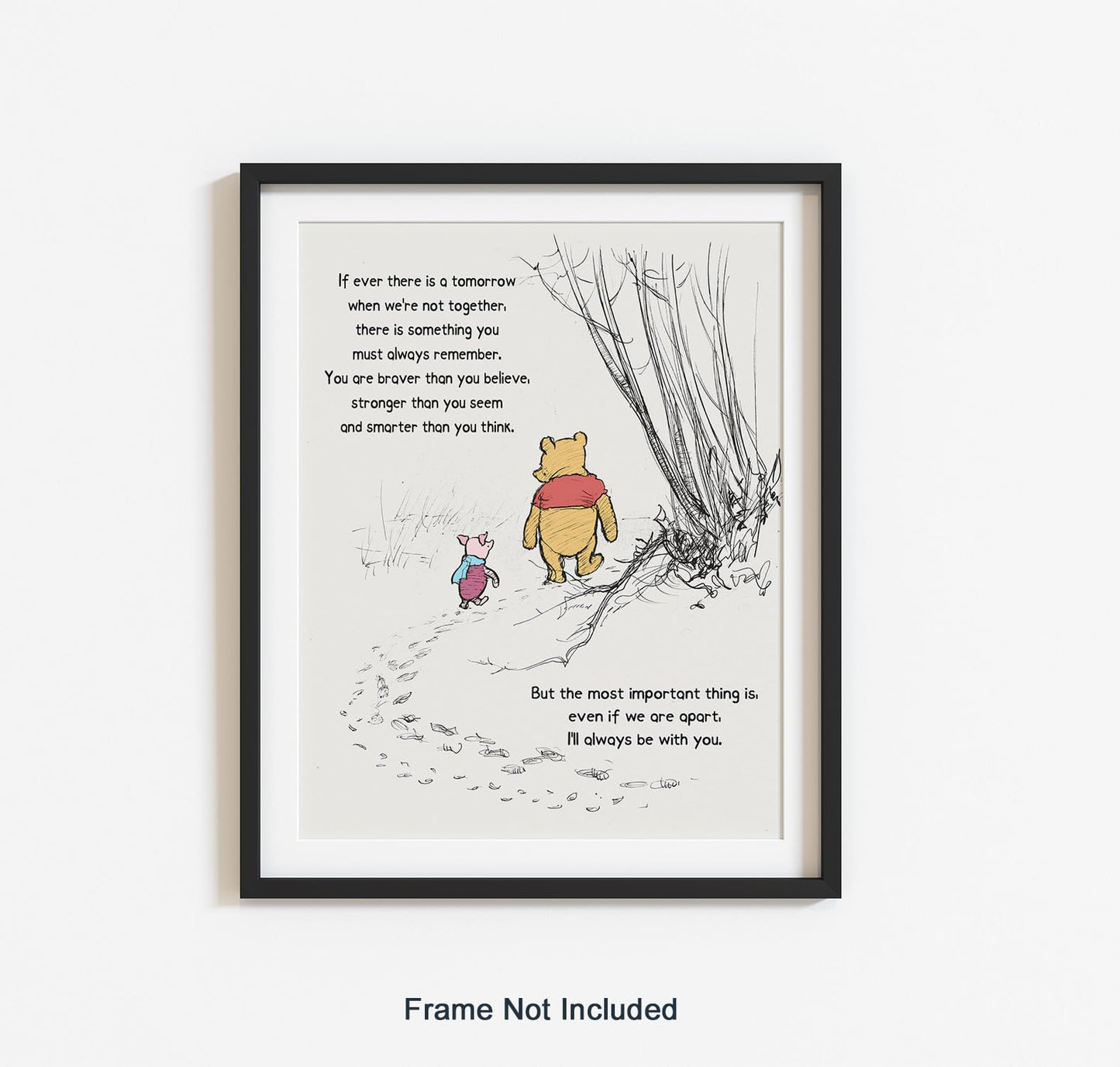 If Ever There Is A Tomorrow, Winnie Wall Art, A. A. Milne the Pooh Quote Classic Poster, Nursery Wall Decor, Encouragement Gift for Kids, Unframed Print (8"x10")