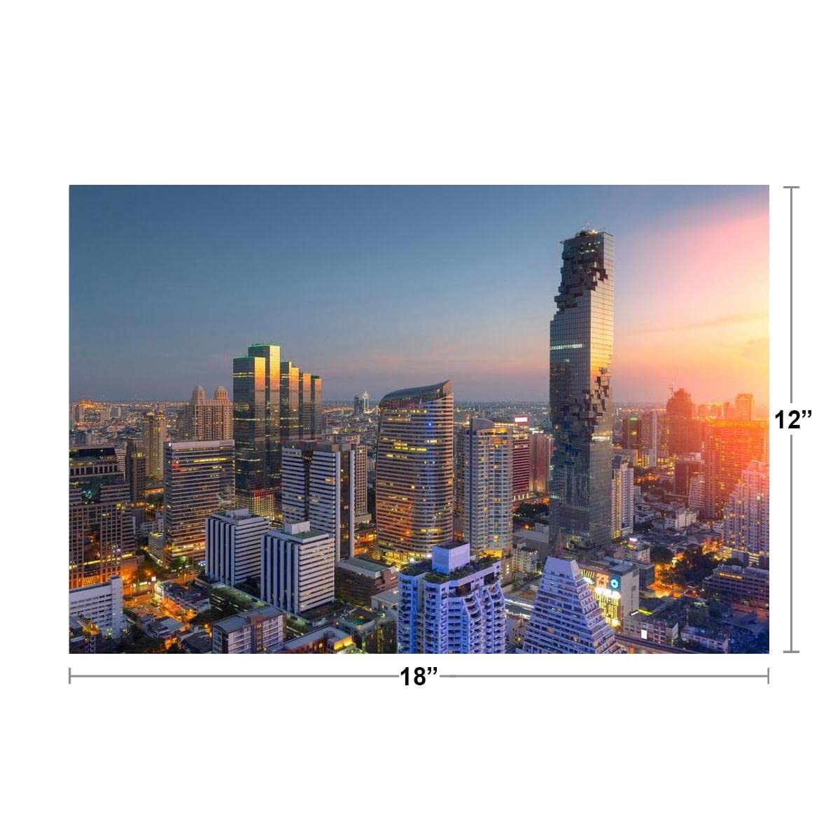 Bangkok Thailand Modern City Buildings Skyline Aerial Photo Cool Wall Decor Art Print Poster 18x12