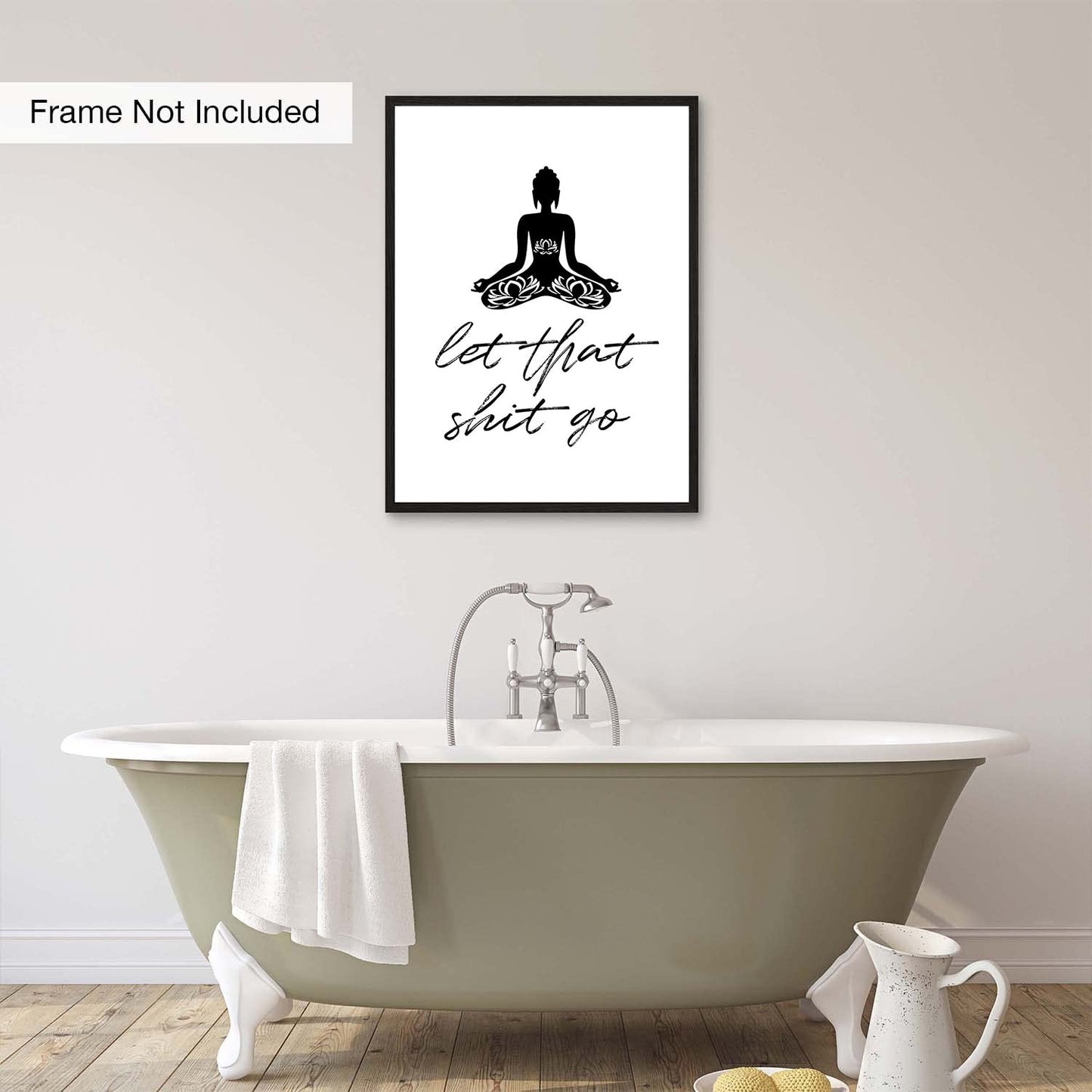 Ruitorly Funny Bathroom Decor Wall Art,Let That Shit Go bathroom art,funny bathroom wall art decor,Bathroom Pictures for Wall,Zen-Style Canvas Printing Poster-Pattern B-16x20inch(40x50cm)