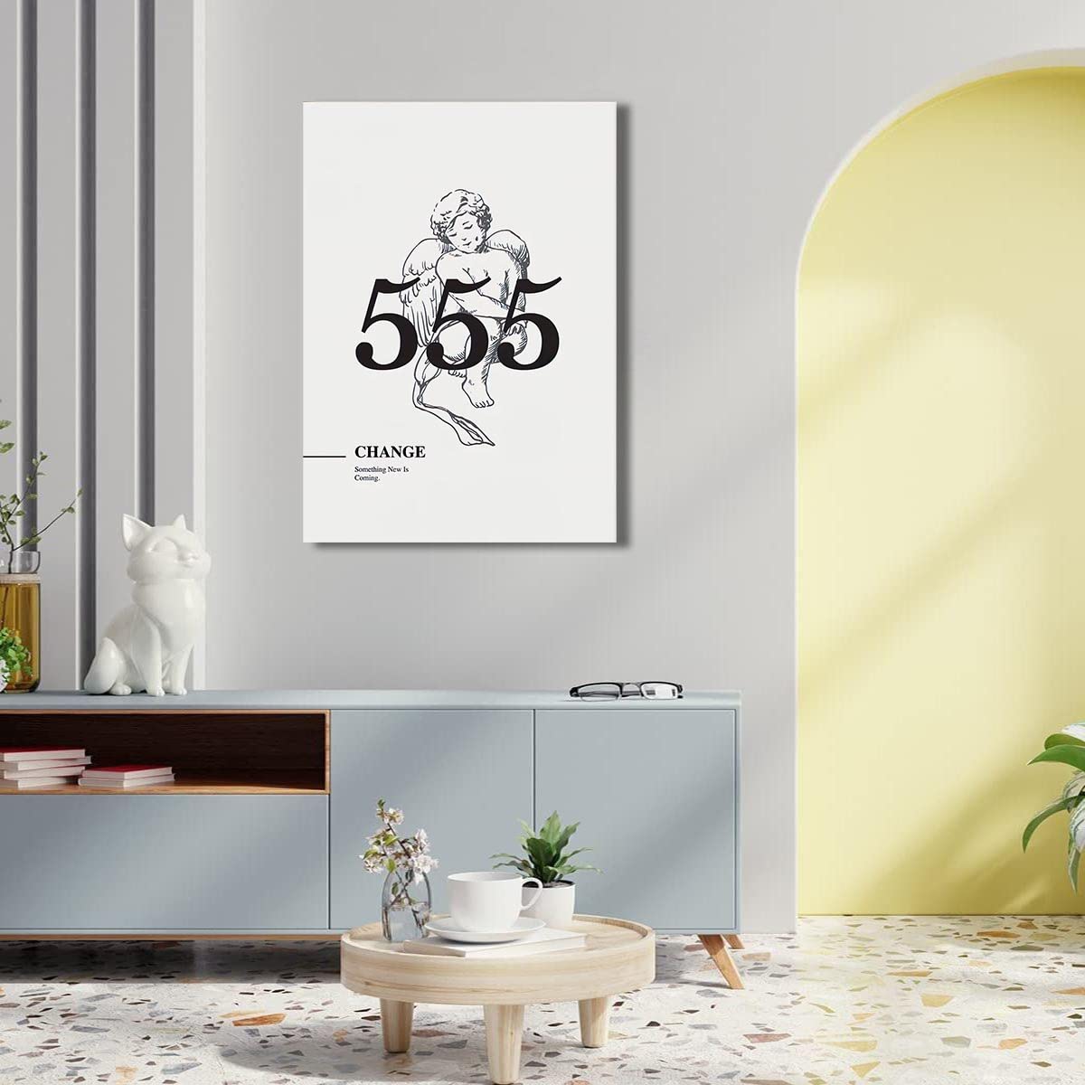 PHIMIITA Angel Number 555 Poster Energy Canvas Wall Art Minimalist Prints Inspirational Artwork Aesthetic Minimalist Poster（8x10inch-Unframed