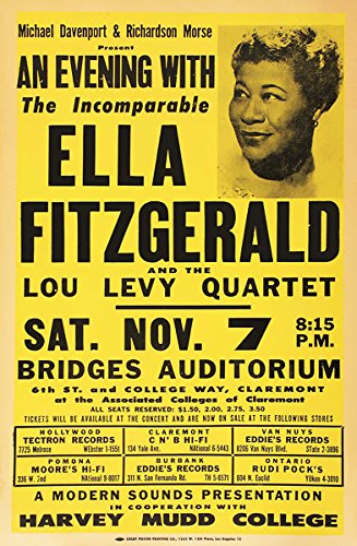 Affiche Prints RR03 Vintage Ella Fitzgerald Rock & Roll Concert Gig Band Advertisement Poster Print - A3 (432 x 305mm) 16.5" x 11.7"