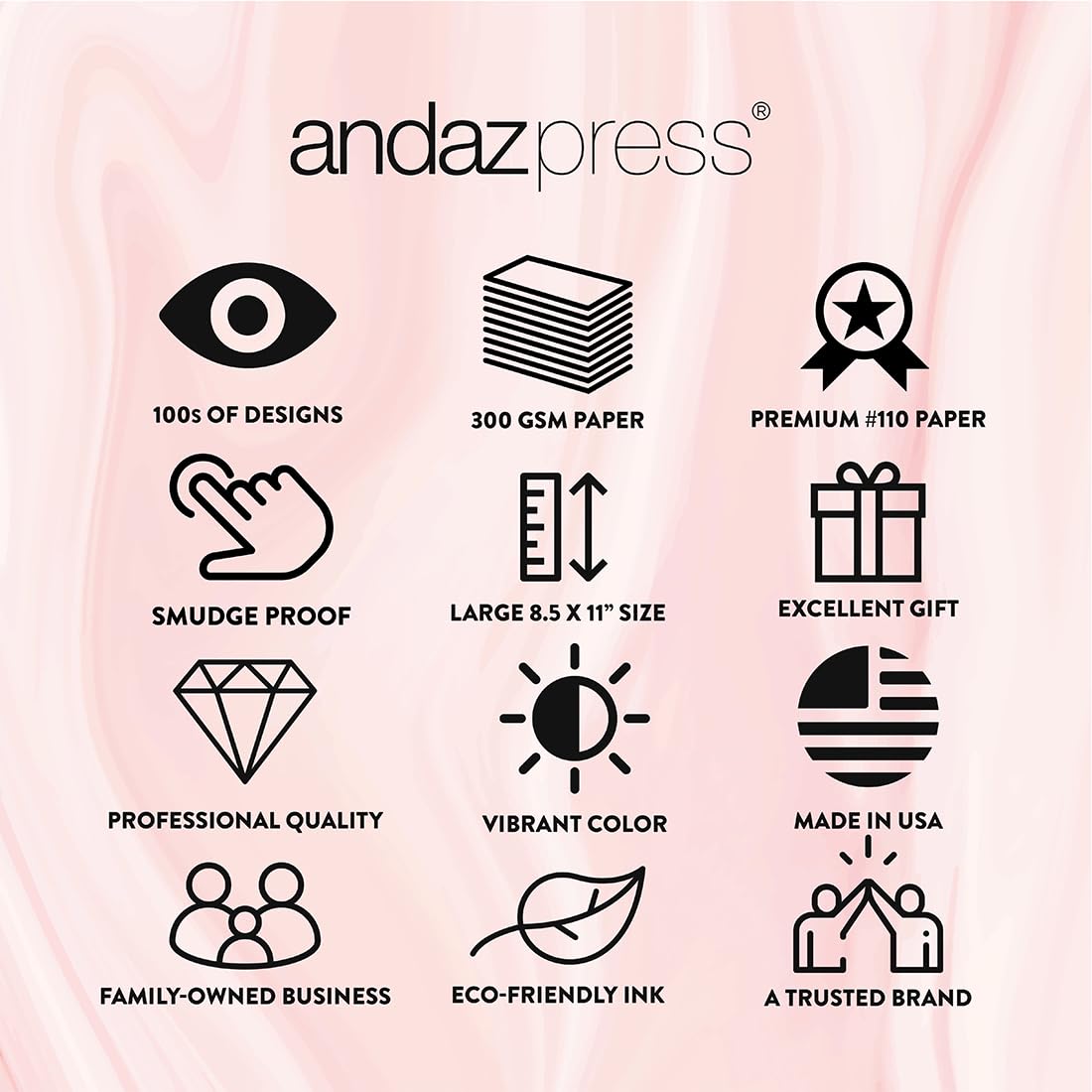 Andaz Press Unframed Black White Wall Art Decor Poster Print, Bible Verses, Love ... always protects, always trusts, always hopes, always perseveres. Love never fails. 1 Corinthians 13:4-8, 1-Pack