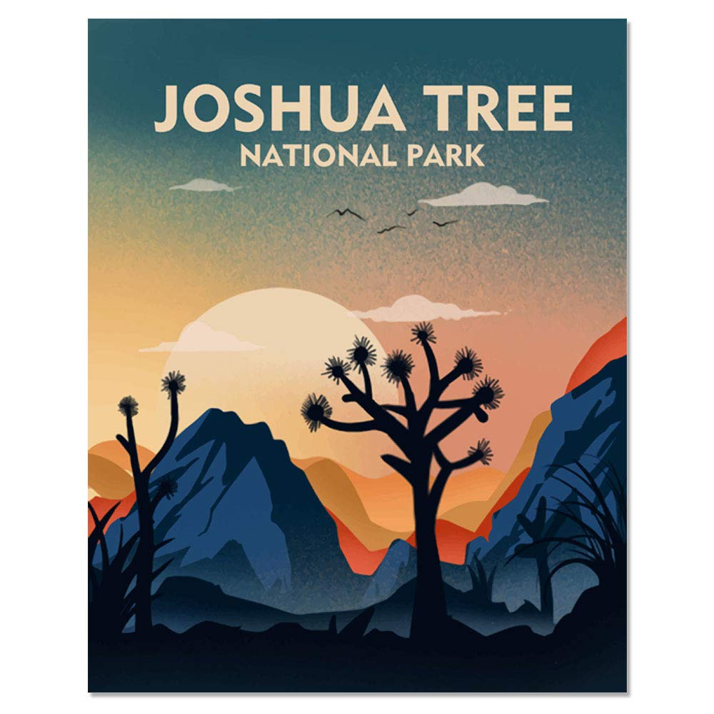 Joshua Tree National Park Print, National Park Minimalist Modern Poster, Joshua Tree Poster, National Park Art, UNFRAMED 8x10inch