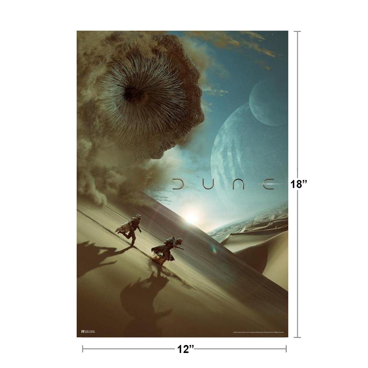 Dune Movie Poster Running From Sandworm Paul Atreides Timothee Chalamet Official Merchandise 2021 Movie Merch Denis Villeneuve Film Frank Herbert Book Series Cool Wall Decor Art Print Poster 12x18