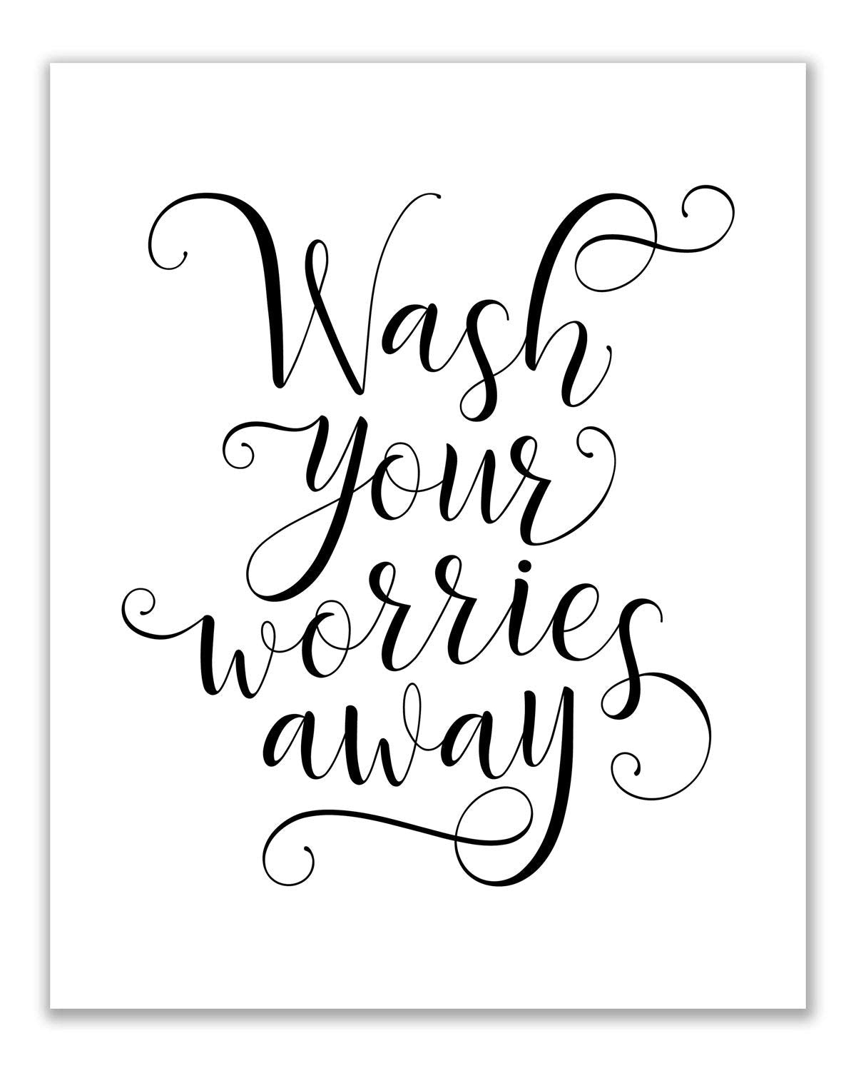 Bathroom Wall Art Decor - Set of 6 (8 inches x 10 inches) Funny Poster Prints