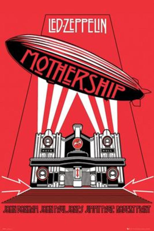 Led Zeppelin Mothership Album Cover Poster Metal Rock Band Vintage Wall Art Room Decor Aesthetic Room Home and Dorm Decoration Hippie Classic Music Man Cave Cool Wall Decor Art Print Poster 24x36