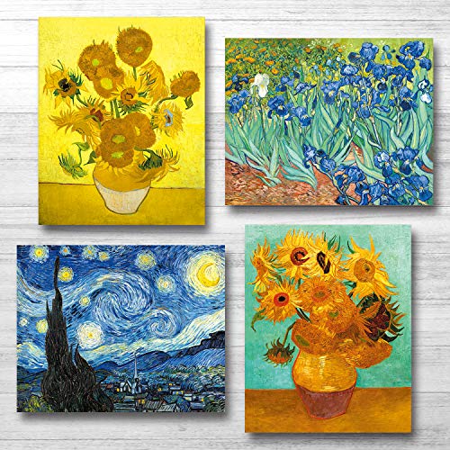 YASEN Van Gogh Canvas Wall Art Posters And Prints Of Famous Painting Abstract Wall Art Prints Unframed Art 8x10 Vincent Van Gogh Poster Artwork (4 Pack A)