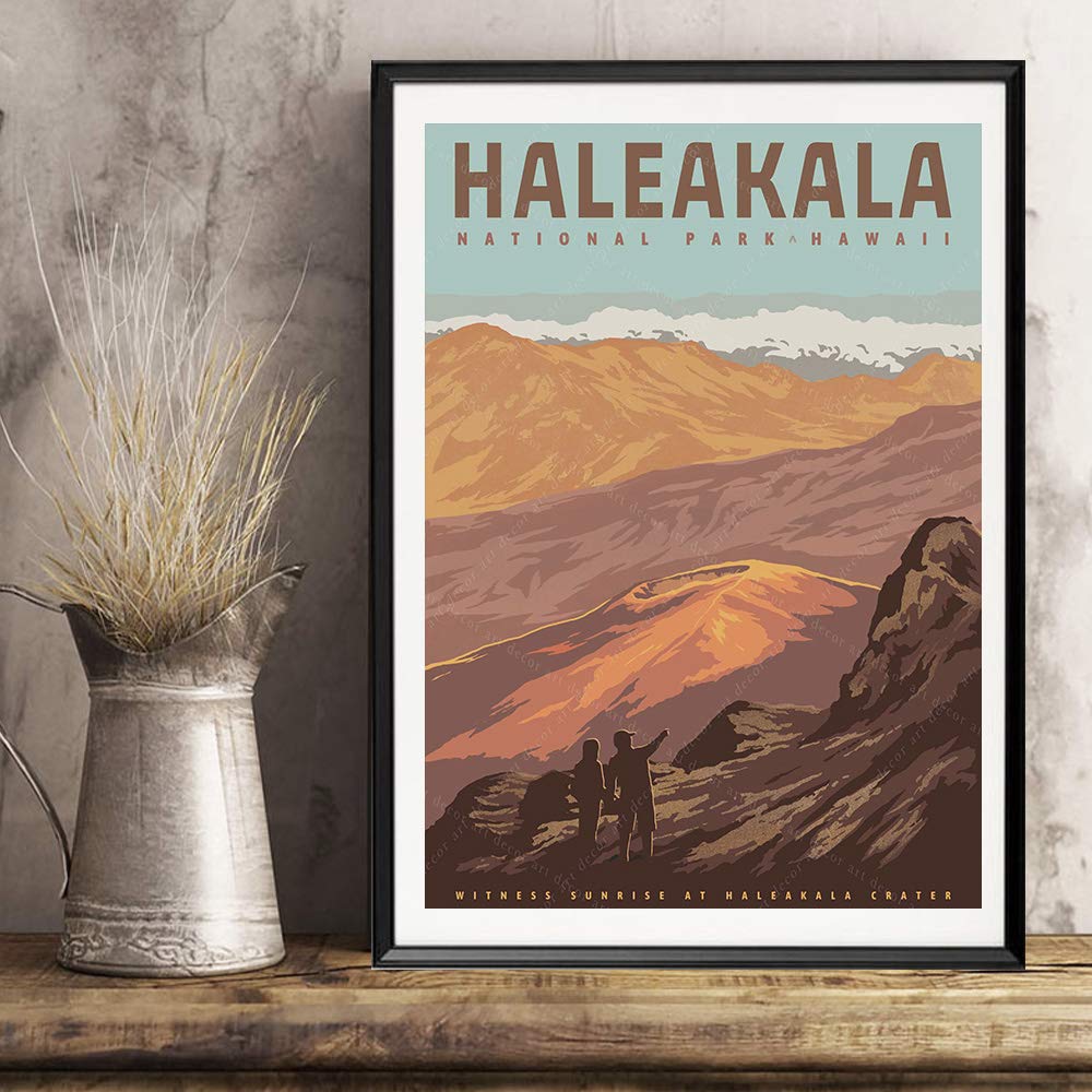 HCHANA Haleakala National Park America Vintage Travel Poster Art Print Painting Home Decoration Gift unframe