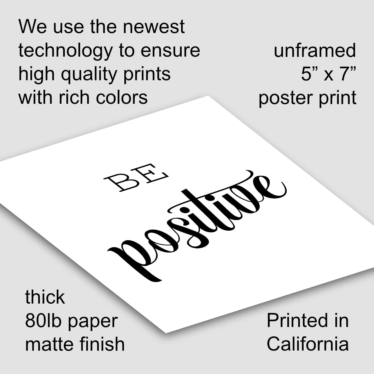 Inspirational Wall Art,Set of 6 Prints,Unframed Black and White Motivational Office or Bedroom Decor with Positive Quotes and Sayings,Daily Affirmations Poster for Men, Keep Smiling, 5"x7")