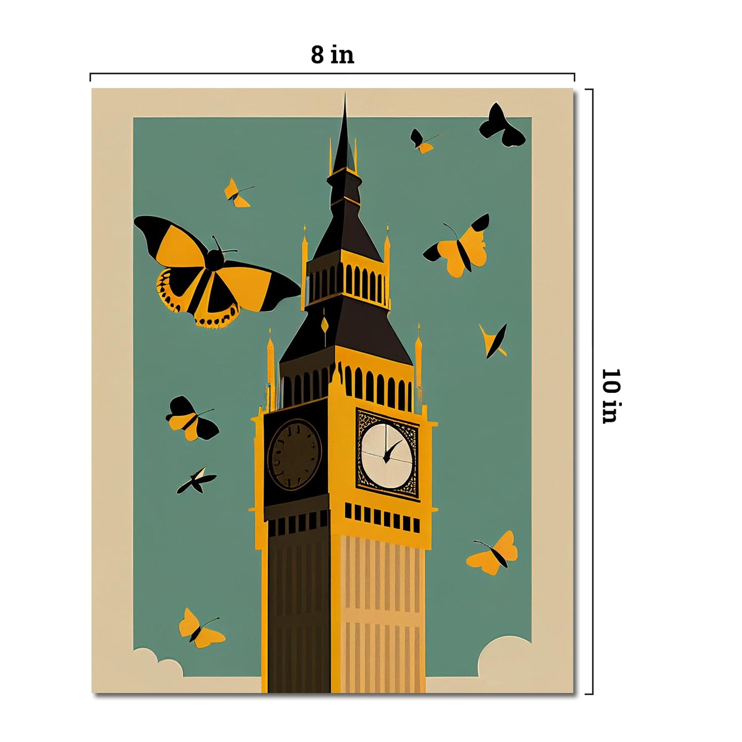 Wall Art Prints Unframed 8"x10",Set of 4 Posters for Room Decor Aesthetic, Dorm Room, Modern Kitchen Wall Art (Charlie Harper World)