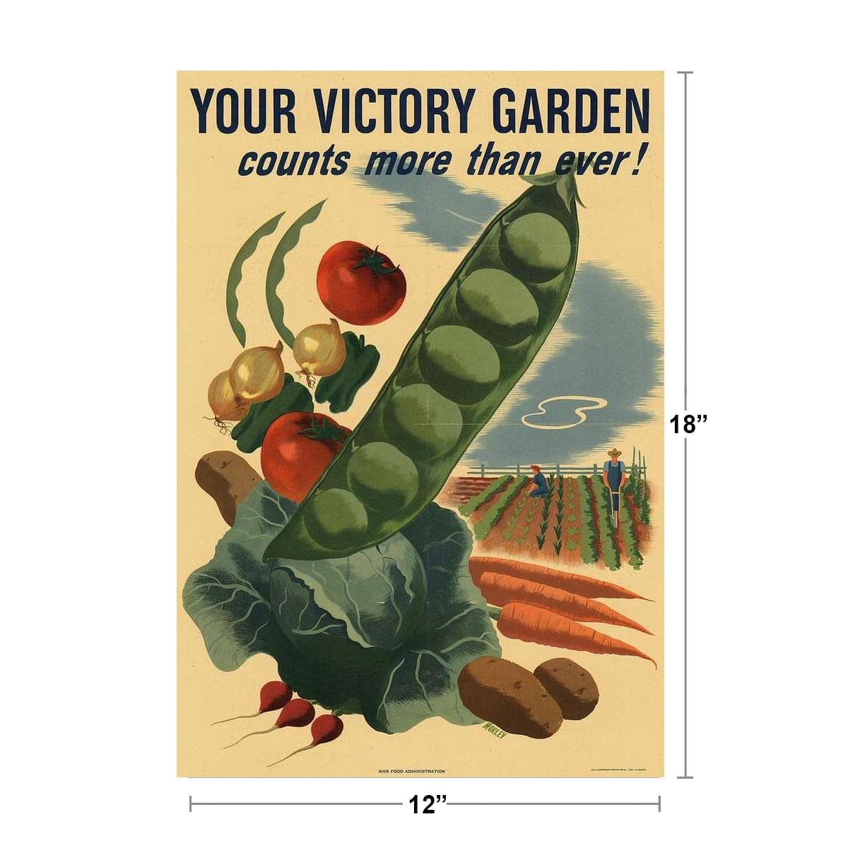 Your Victory Garden Counts WPA War Propaganda Cool Wall Decor Art Print Poster 12x18