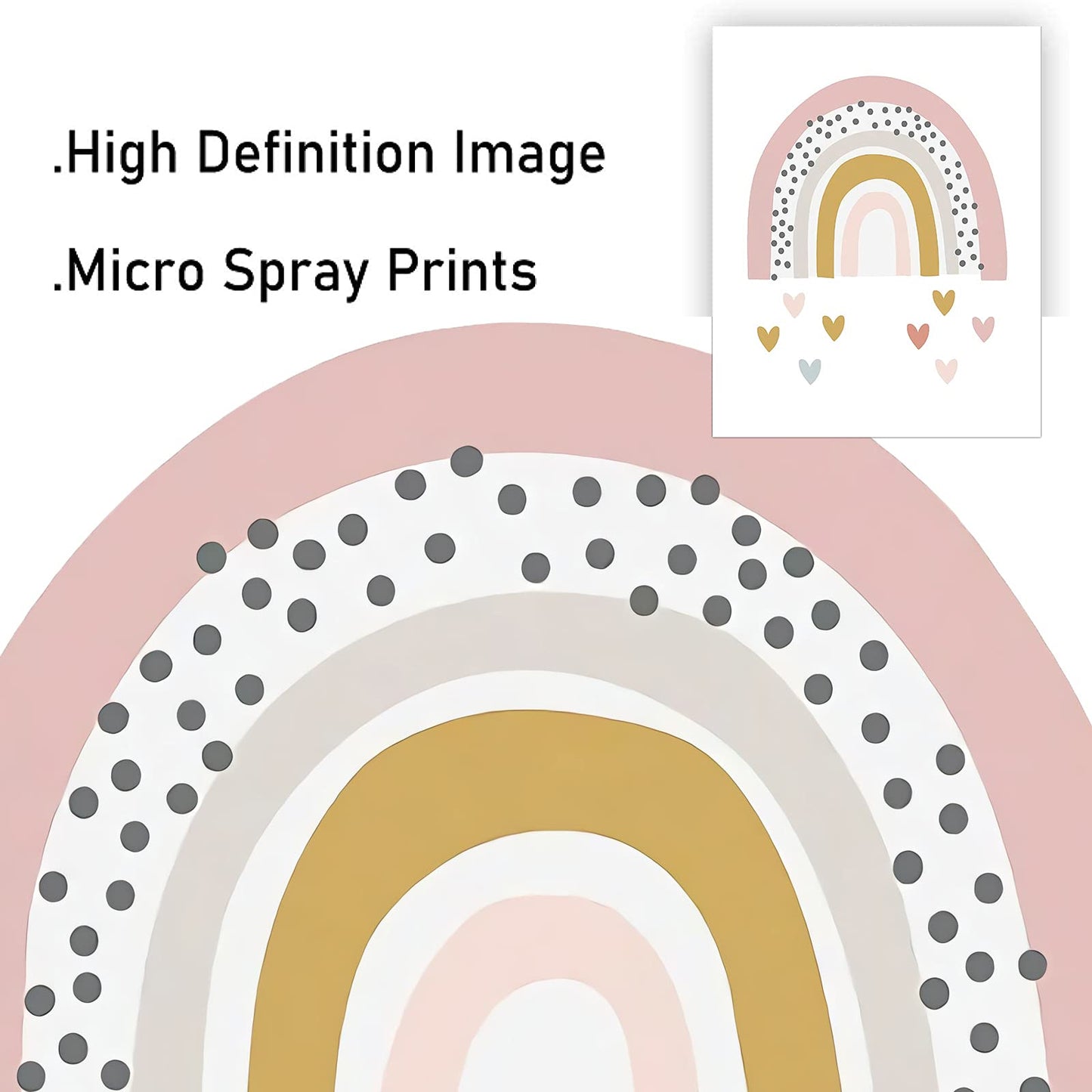 Vlejoy Rainbow Canvas Painting Sunshine Wall Art Print and Cloud Posters Prints for Girls Room Decor Nursery Set of 3 (8x10inch ) No Frame, Love Rainbow, 8 x 10 Inch