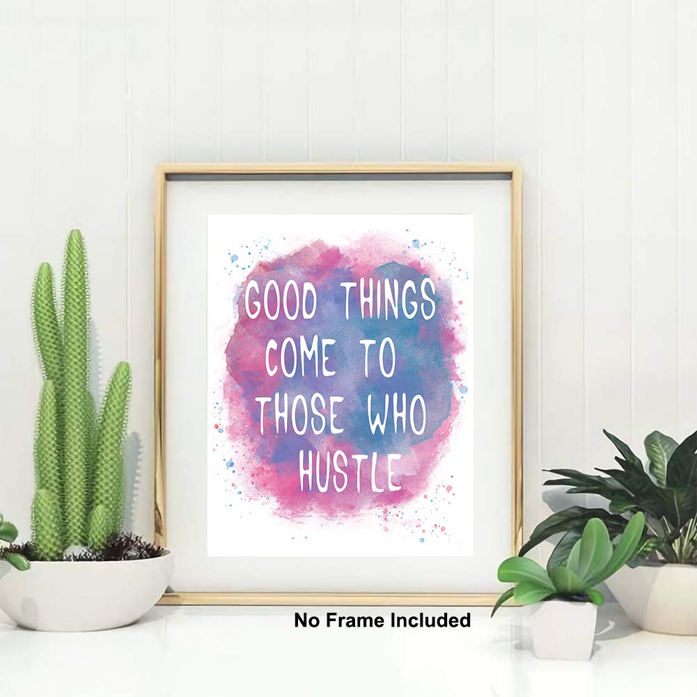 KAIRNE Watercolor Inspirational Quote Art Print,Colorful Motivational Words & Saying Wall Poster Painting,Set Of 6(8"X10",Unframed) Phrases Canvas Wall Art For Classroom Office Home Decor