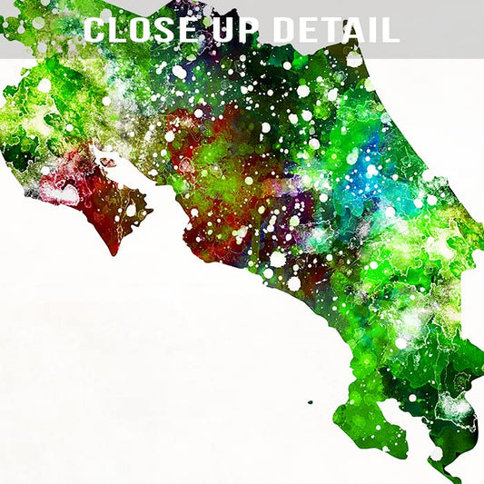 Costa Rica Watercolor Map Wall Art Poster Home Decor Print Watercolour Artwork - Unframed