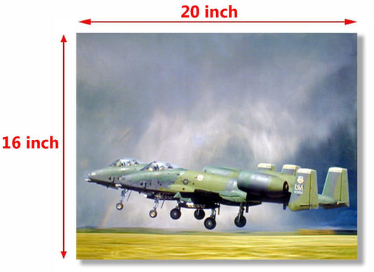 Military Aviation Wall Decor Airforce A-10 Thunderbolt Warthog Jet Airplane Art Print Poster (16x20)