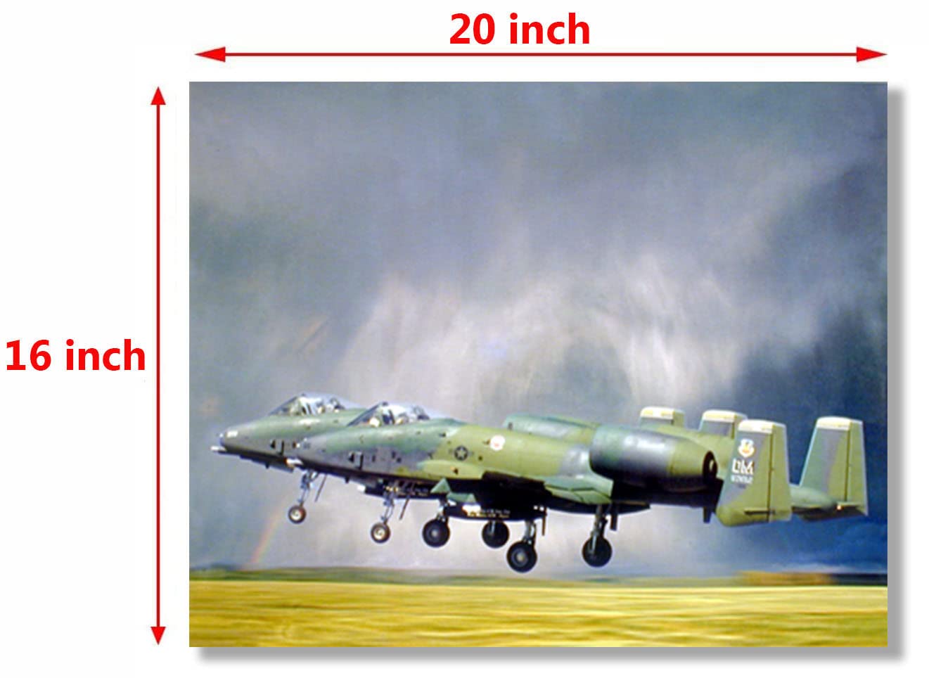 Military Aviation Wall Decor Airforce A-10 Thunderbolt Warthog Jet Airplane Art Print Poster (16x20)