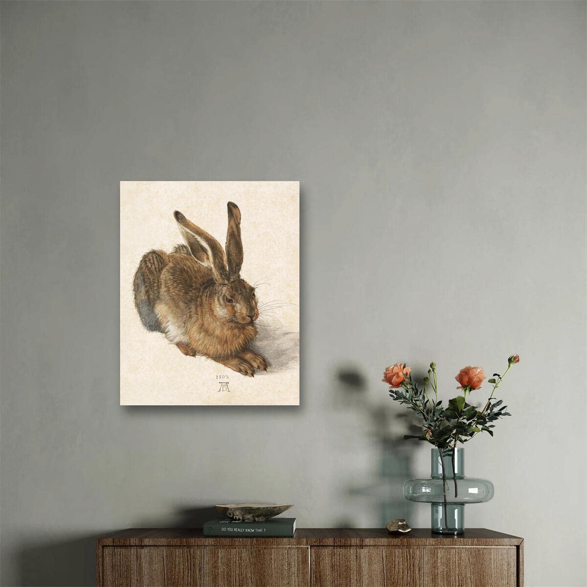 Meishe Art Poster Print Young Hare Rabbit by Albrecht Durer Famous Sketch Drawing Watercolour Painting Reproduction Classic Artwork Home Wall Decor for Living Room Bedroom