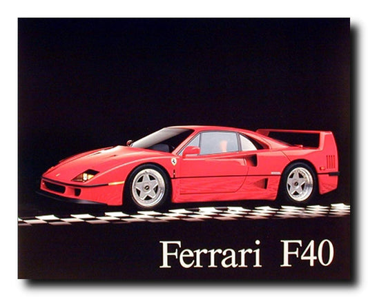 Ferrari F40 Automobile Sports Classic Auto Car Wall Art Print Poster (16x20)