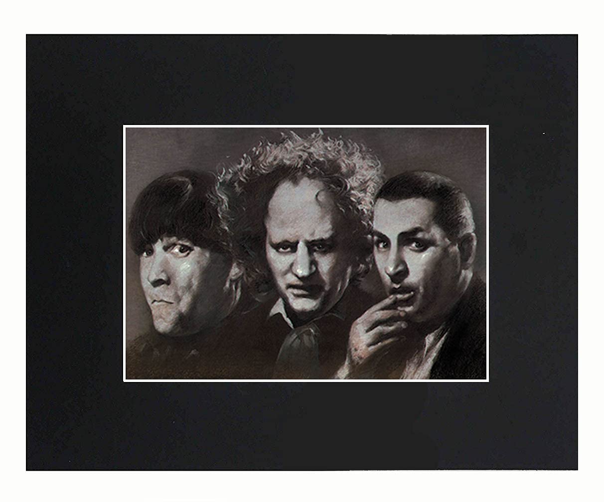 XQArtStudio The Three Stooges Movie Portrait Art Artworks Print Picture Photograph Mini Poster Gift Wall Decor Display Size with Matted 8x10,Multicolor