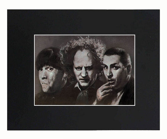 XQArtStudio The Three Stooges Movie Portrait Art Artworks Print Picture Photograph Mini Poster Gift Wall Decor Display Size with Matted 8x10,Multicolor