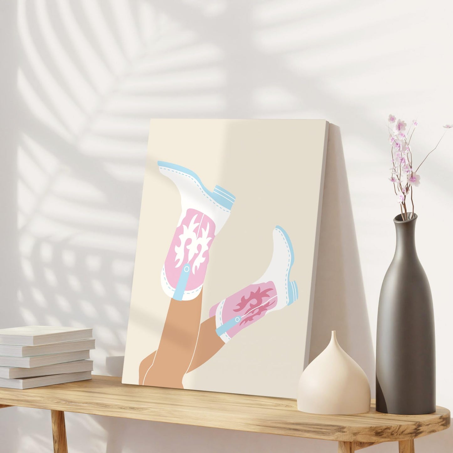 PAMECENES Preppy Cowgirl Decor, Pink Cowgirl Wall Art Set of 3, 12x16 inch Retro Western Preppy Posters, Preppy Room Decor Aesthetic Howdy Prints, Trendy Cowgirl Hat Boot Picture for Teen Girl Dorm