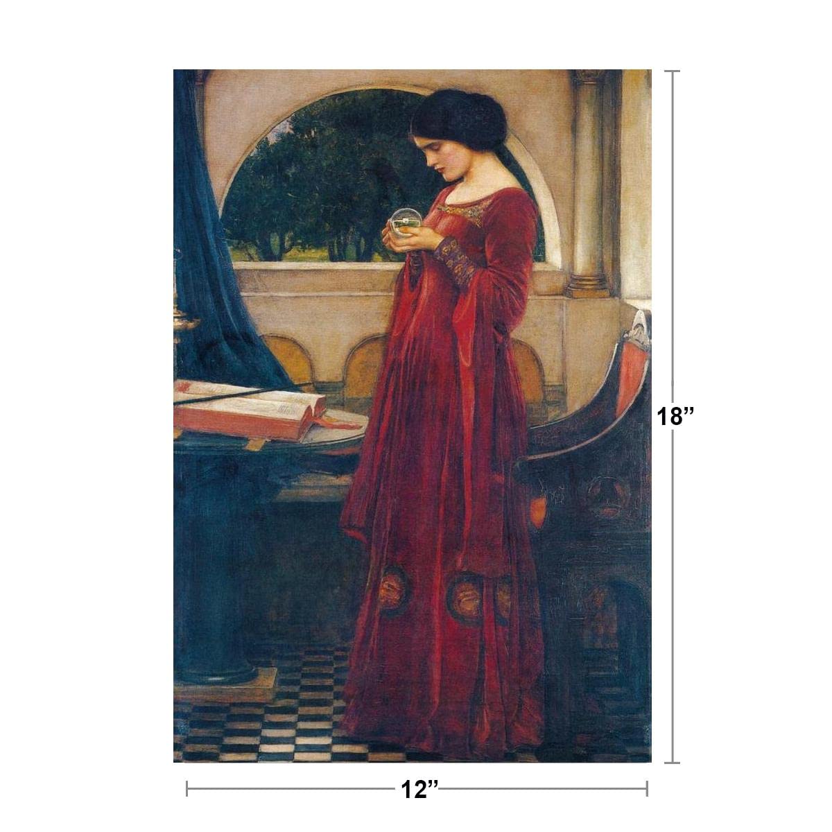 John William Waterhouse The Crystal Ball Realism Romantic Artwork Woman Portrait Oil Painting Wall Art Renaissance Art Prints JW Waterhouse Painting Cool Wall Decor Art Print Poster 12x18