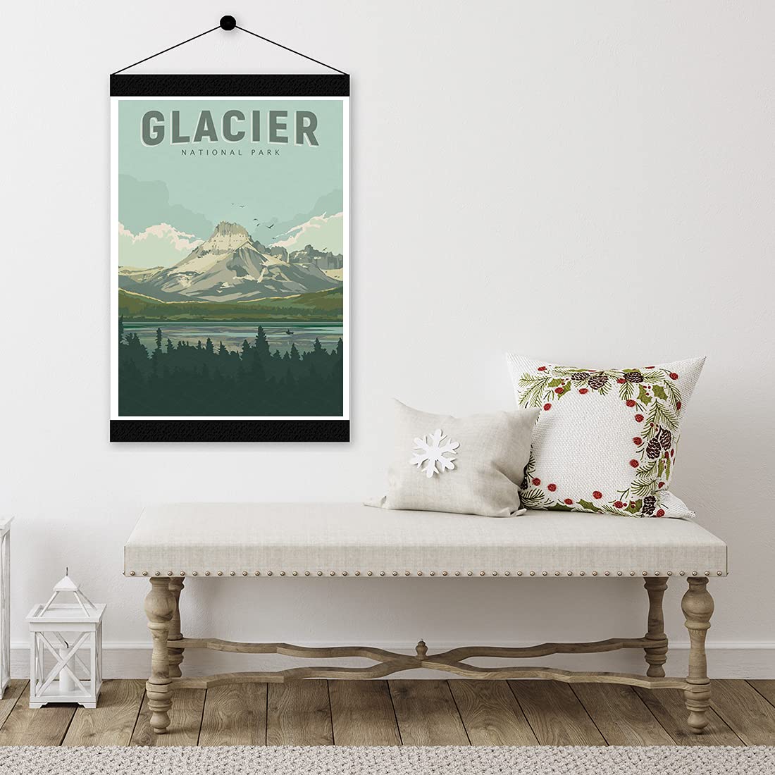 xtvin Glacier National Park Posters Vintage Wall Art Print Decor Painting Gift National Parks of the USA Home Decoration Stickers (12X18 inch)