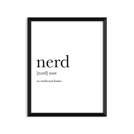 Nerd definition - Unframed art print poster or greeting card