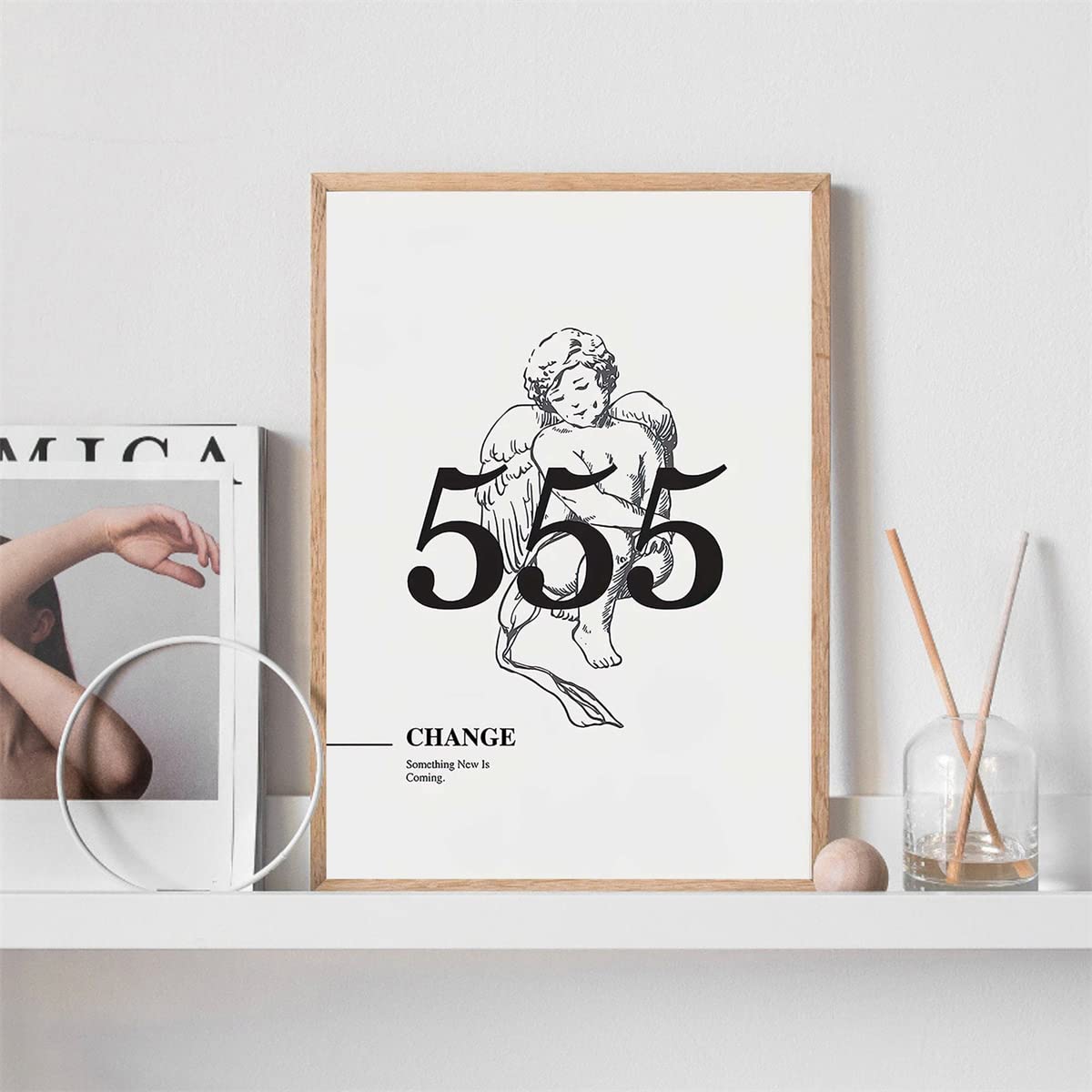PHIMIITA Angel Number 555 Poster Energy Canvas Wall Art Minimalist Prints Inspirational Artwork Aesthetic Minimalist Poster（8x10inch-Unframed