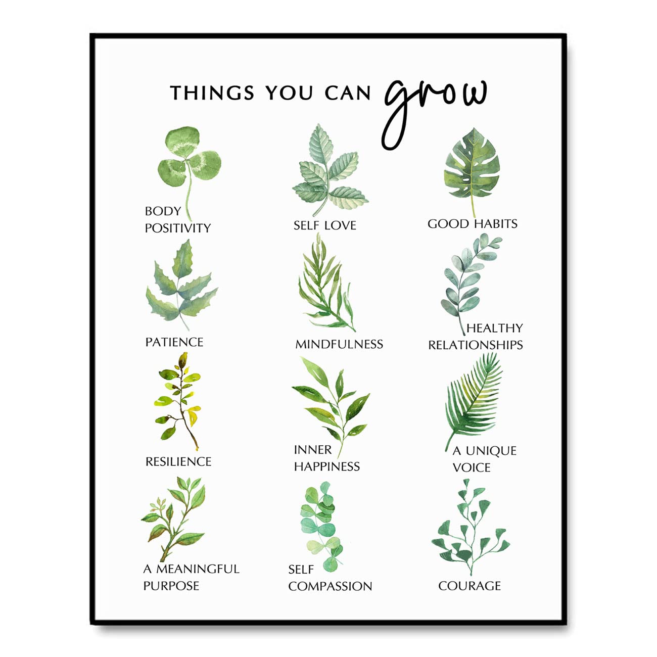 Self Growth Print Mental Health Wall Decor Mindfulness Art Print Therapy Office Decor Counselor Office Wall Art Self Development Poster No Framed (8X10 INCH)