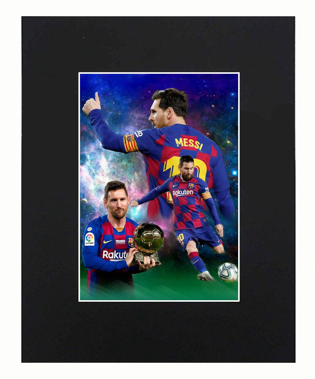 XQArtStudio Lionel Messi Soccer legend Portrait Art Print Picture Photograph Mini Poster Gift Wall Decor Display Size with Matted 8"x10"