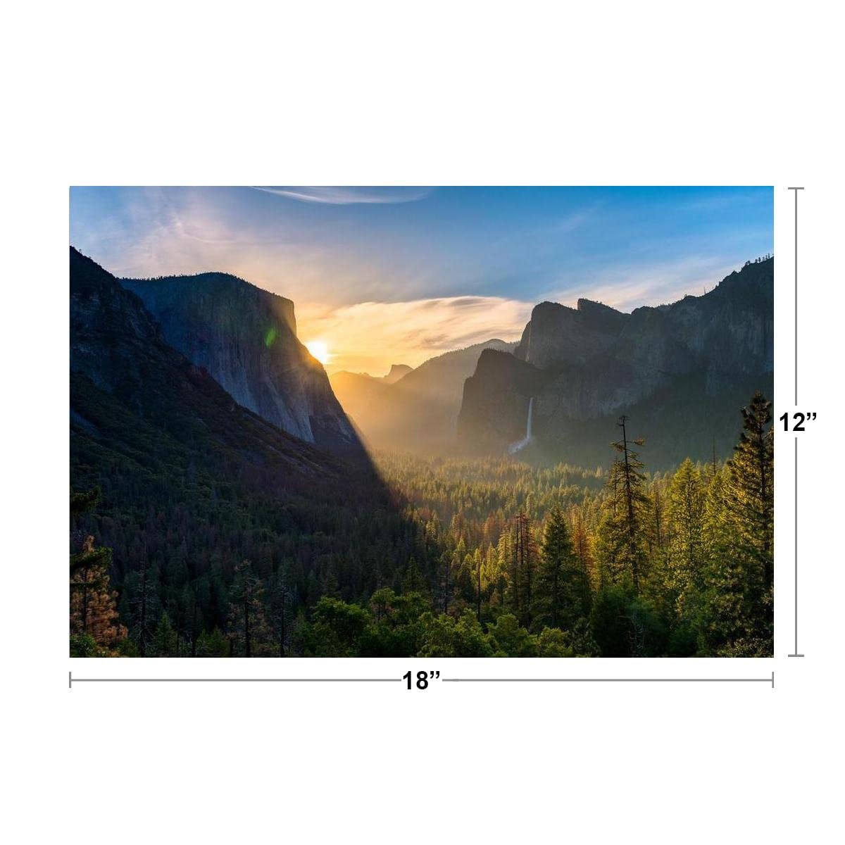 Tunnel View Yosemite Valley Yosemite National Park California Photo Photograph Mountain Nature Landscape Scenic Scenery Parks Picture America Sunset Sunrise Cool Wall Decor Art Print Poster 18x12