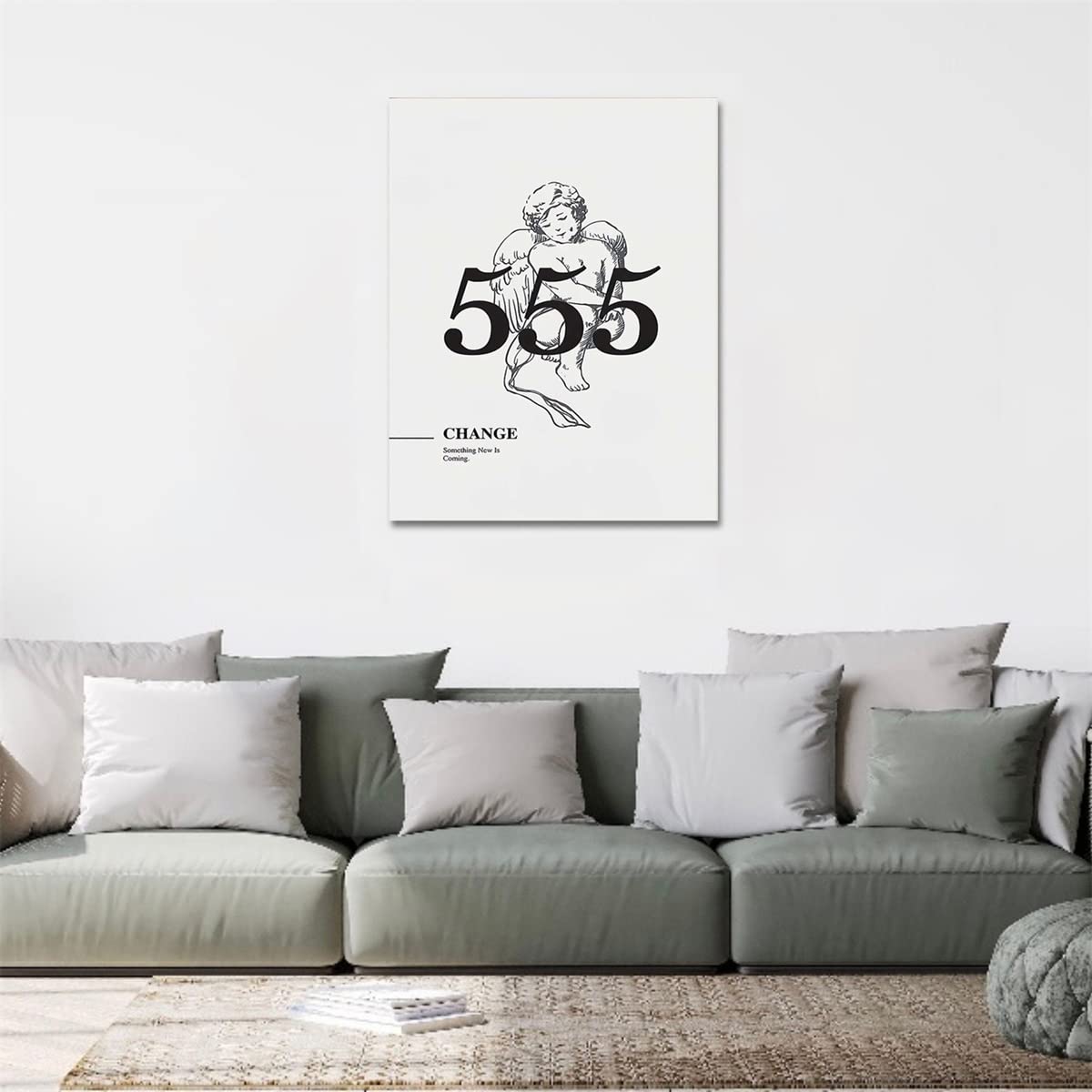 PHIMIITA Angel Number 555 Poster Energy Canvas Wall Art Minimalist Prints Inspirational Artwork Aesthetic Minimalist Poster（8x10inch-Unframed