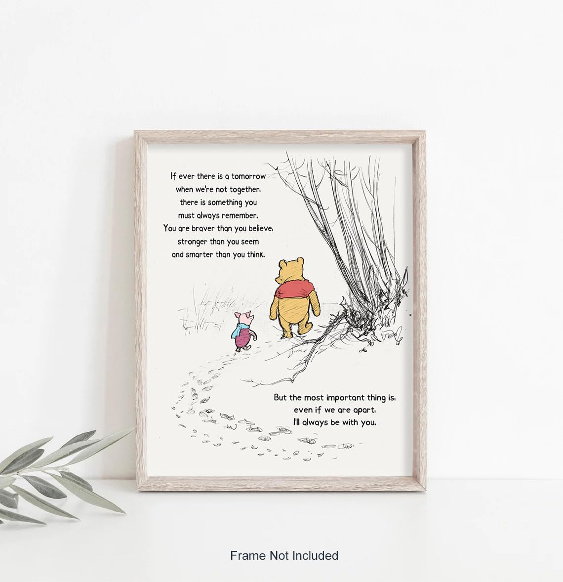 If Ever There Is A Tomorrow, Winnie Wall Art, A. A. Milne the Pooh Quote Classic Poster, Nursery Wall Decor, Encouragement Gift for Kids, Unframed Print (8"x10")