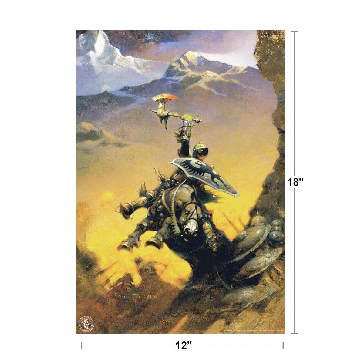 Eternal Champion by Frank Frazetta Wall Art Gothic Fantasy Decor Frank Frazetta Artwork Scary Art Print Horror Battle Posters Frazetta Illustration Death War Cool Wall Decor Art Print Poster 12x18