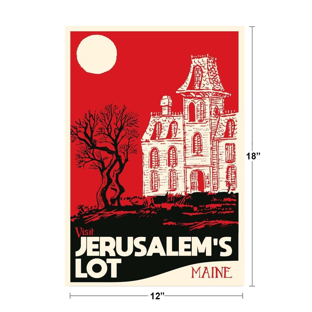 Visit Jerusalems Lot Maine Fantasy Travel Classic Horror Spooky Scary Halloween Decorations Cool Wall Decor Art Print Poster 12x18