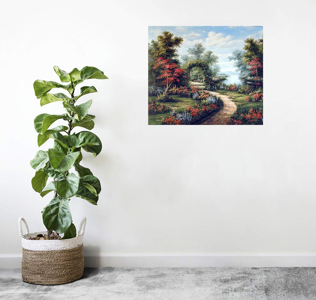 Landscape Wall Decor Garden Path Under Flower Arch Scenic‎ Art Print Poster (16x20)