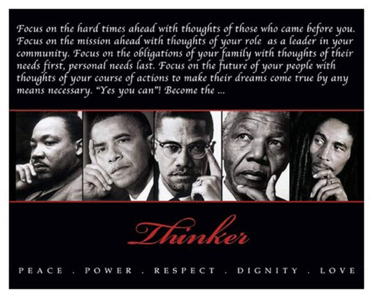The Thinker II by Design Max Art Print Poster 8x10 King Obama Malcom X Mandela Marley