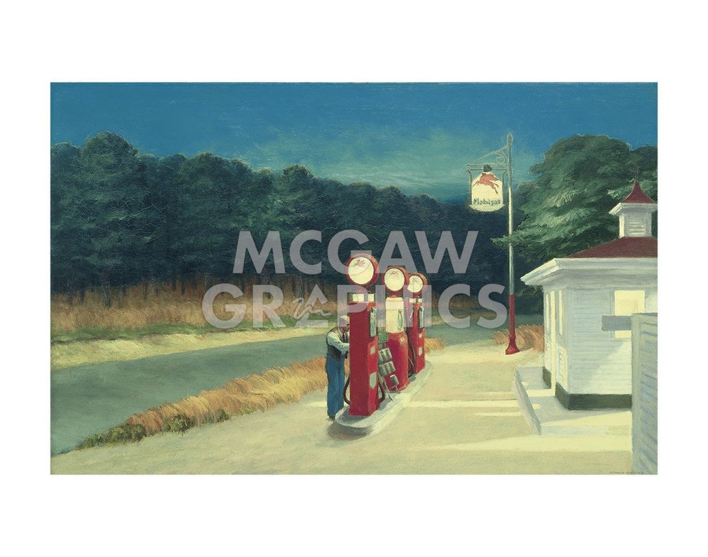 Gas, 1940 - Poster by Edward Hopper (14 x 11)