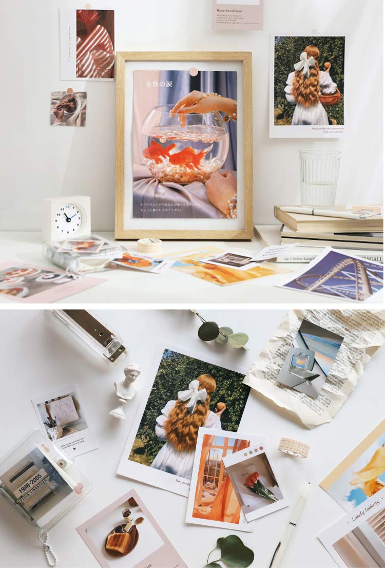 Wall Collage Kit Aesthetic Art Pictures Small Posters Prints for Bedroom Dorm Decor, Include 48pcs Self-adhesive Dots(Set of 40)