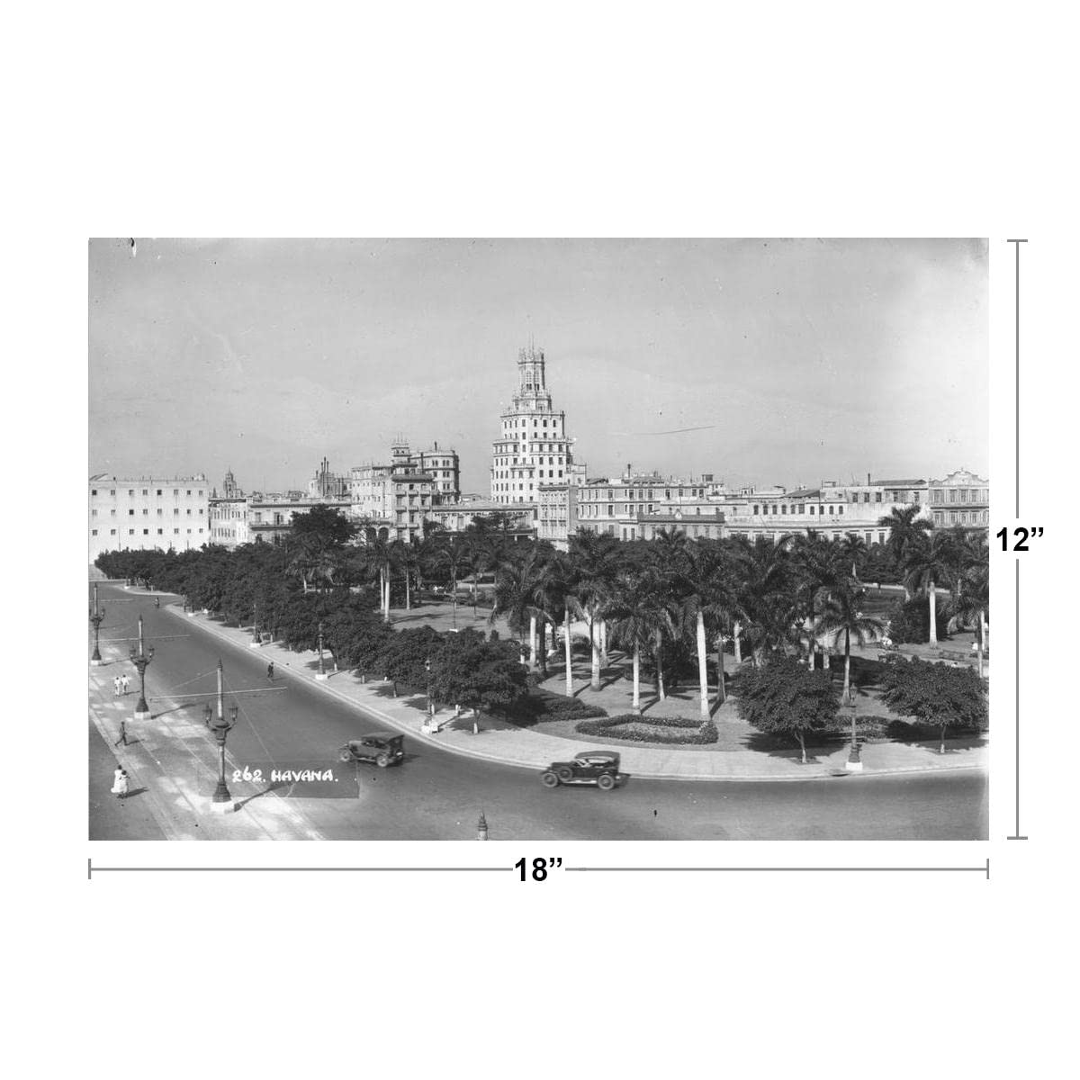 Havana Cuba Skyline 1925 Archival Retro Black and White Photo Photograph Cool Wall Decor Art Print Poster 18x12