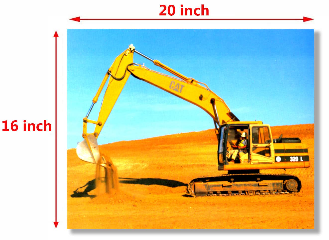 Construction Truck Wall Decor Picture Caterpillar 988B Wheel Loader Dozer Art Print Poster (16x20)