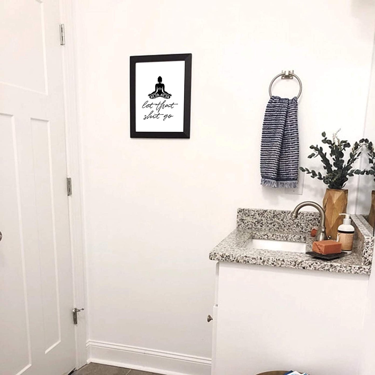 Ruitorly Funny Bathroom Decor Wall Art,Let That Shit Go bathroom art,funny bathroom wall art decor,Bathroom Pictures for Wall,Zen-Style Canvas Printing Poster-Pattern B-16x20inch(40x50cm)