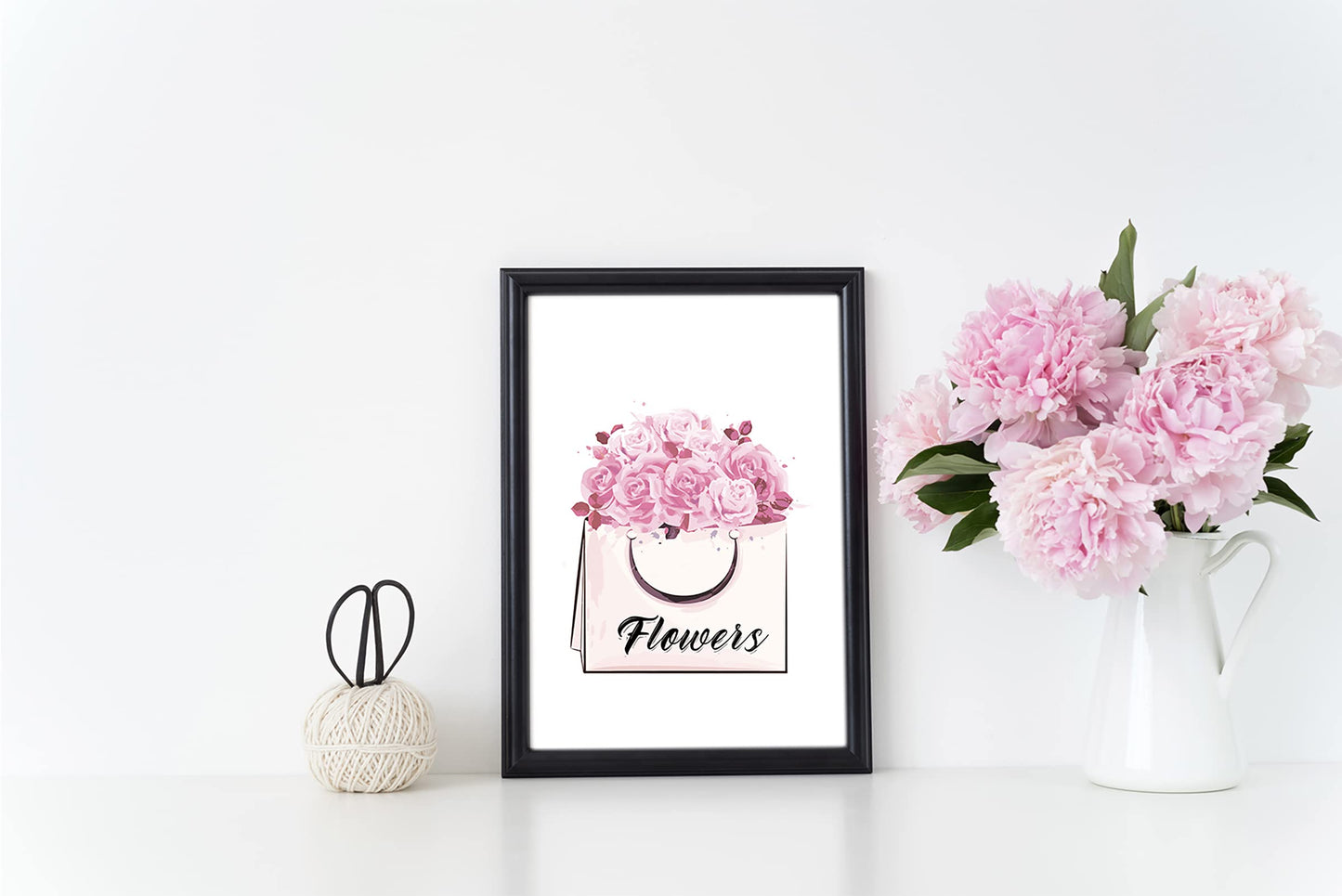 DRBLUEB Pink Flower Perfume Fashion Paris Wall Art Prints Set of 9 High Heels Lipstick Dress Wall Pictures Art Posters Wall Decor for Girls Bedroom Makeup Art Women Room 8''x10'' UNFRAMED, LXM0004-2