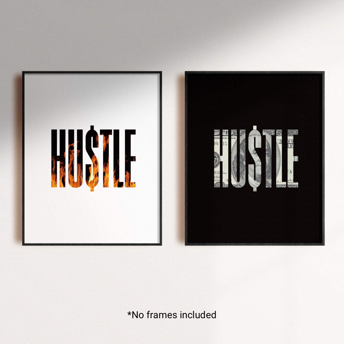 unoXdos Hustle Poster 11x14 College Room & Office Décor Hangings – Unframed – Positive Quote | Inspirational Wall Art | Motivational Poster | Typography Print | Graffiti Wall Hanging (Black)