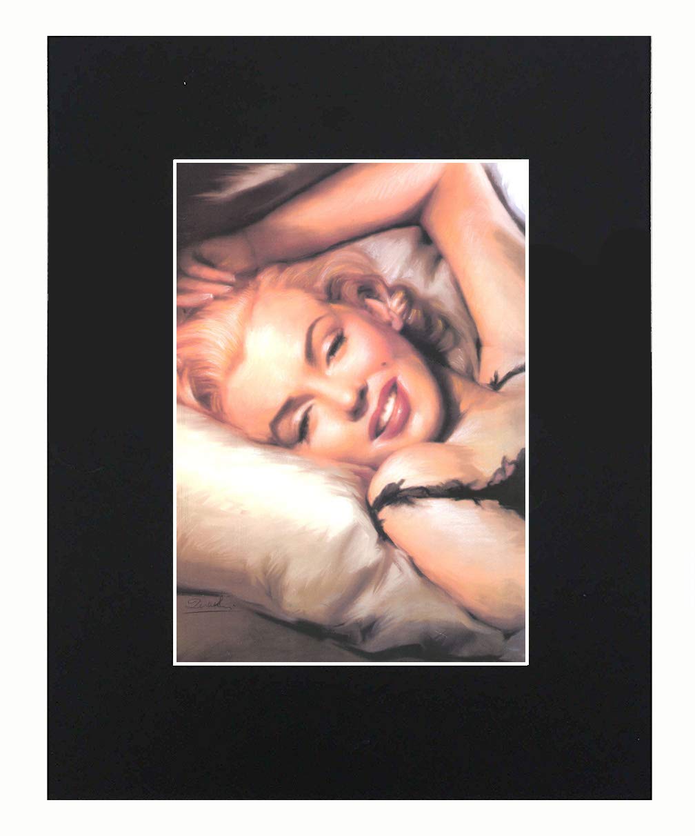 XQArtStudio Marilyn Monroe Portrait Art Print Picture Photograph Mini Poster Gift Wall Decor Display with Matted 8x10