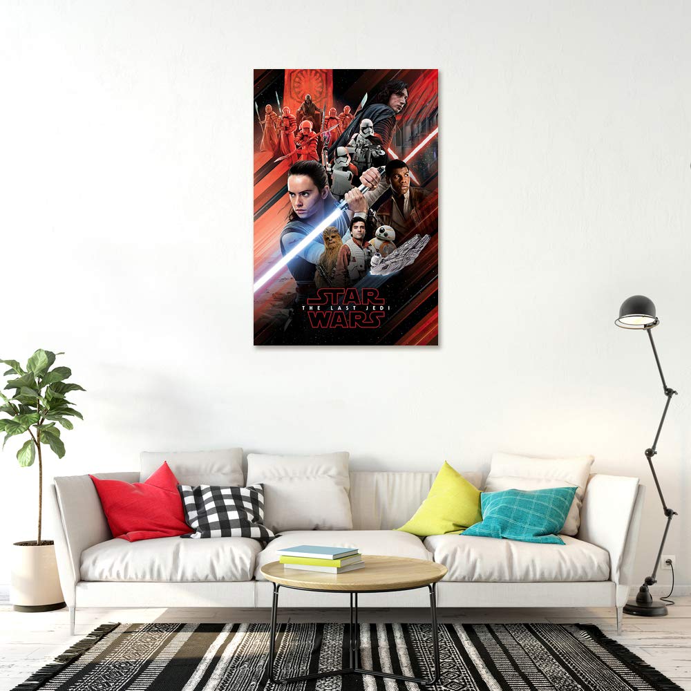 POSTER STOP ONLINE Star Wars Episode VIII - The Last Jedi - Movie Poster/Print (Character Montage/Red) (Size 24" x 36") (by
