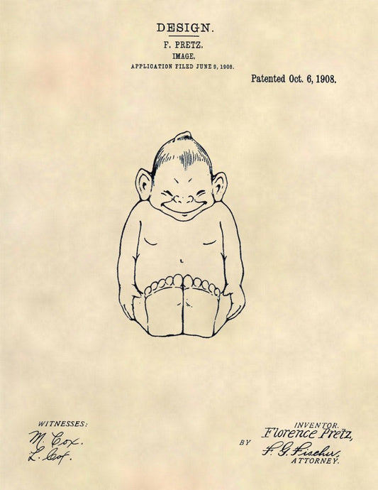 Patent Prints - Billiken Royal Order of Jesters Patent Art - Shriners Wall Art- Patent Art Poster (8.5 x 11) - 355