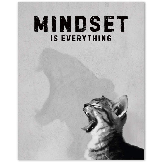 Mindset is Everything Wall Art Prints - Unframed 8x10 in - Motivational Quotes Decor and Cute Signs for Office - Inspirational Poster with Positive Message for Home - Motivational Quotes Office Prints